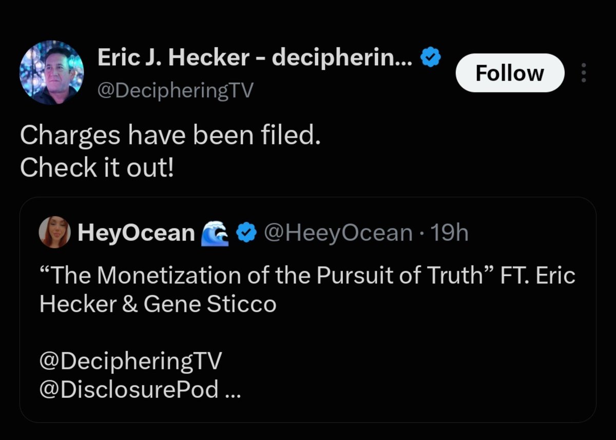 OurLadyOfBeasts's tweet photo. Idiot Eric Hecker: "ChaRgEs hAvE bEeN FiLeD!!" 

No charges have been filed, nor will they be. Pure delusion. https://t.co/pT06R0HHlI