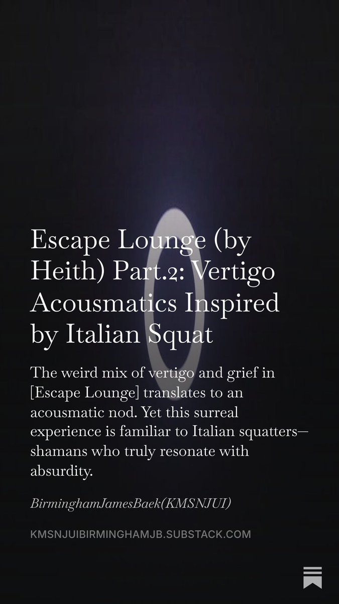 kmsnjui's tweet photo. [ @Substack ]
Heith - Escape Lounge
Inspired by ljos berinn 
#fissure #absurd #ritualism #experimental #folklore #music #folktronica #triphop #ambient #postindustrial #liminality #squat🎈

(Links in comment) https://t.co/CkVWcgMbYi