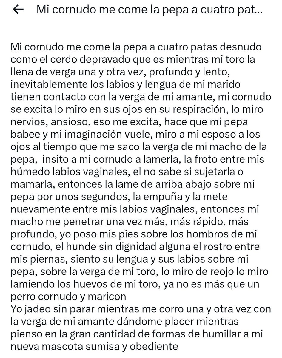 D_a_v_e______'s tweet photo. #aporteanonimo 
Mi cornudo me come la pepa mientras mi toro la llena de verga, inevitablemente sus labios y lengua tienen contacto con la verga de mi amante, mi cornudo se excita lo miro en sus ojos, me saco la verga de mi macho de la pepa, insito a mi cornudo a lamerla a empu... https://t.co/FH5vfR9RdW