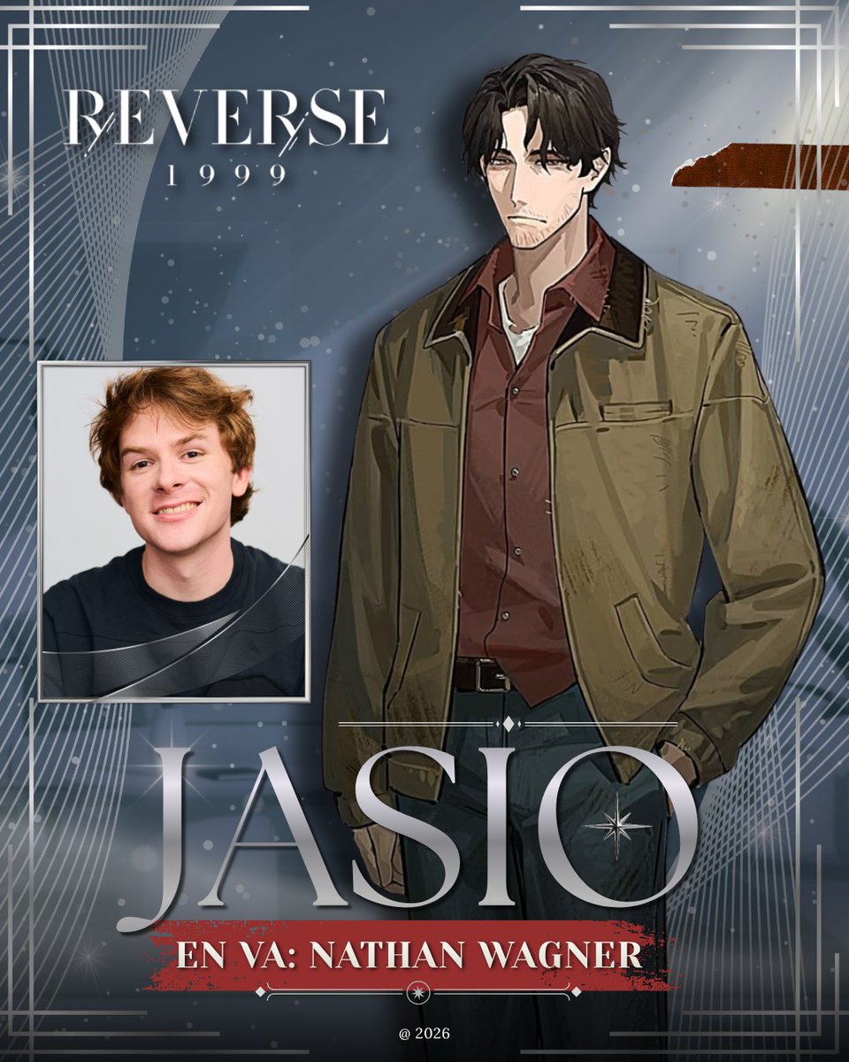 nathanwagner_vo's tweet photo. So grateful to announce that I voice Jasio in the 3.8 update of @Reverse1999_GL! ✨  

It means a lot to be part of such a special game and its incredible cast of characters!  Thank you so much to @OneLineStudios and the team for having me on! 😌 https://t.co/gZaYF8vTlu