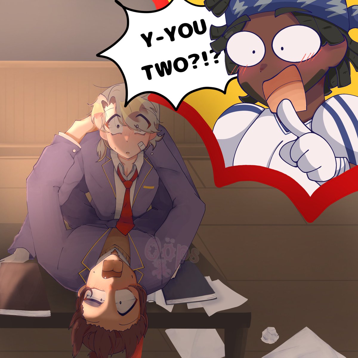 _yumtako's tweet photo. This was the first thing I thought when Luca said he was going to personally deliver things to Aesop (ᵕ⸝⸝• ᴗ •)

#lucasop #aesluca #identityvイラスト https://t.co/ADavq6zRNy