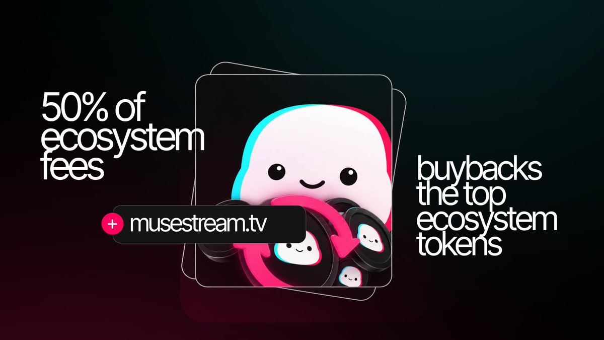 musestreamdotv's tweet photo. 50% of Musestream ecosystem fees is used to buyback the top ecosystem tokens https://t.co/lP0hPnRcvT