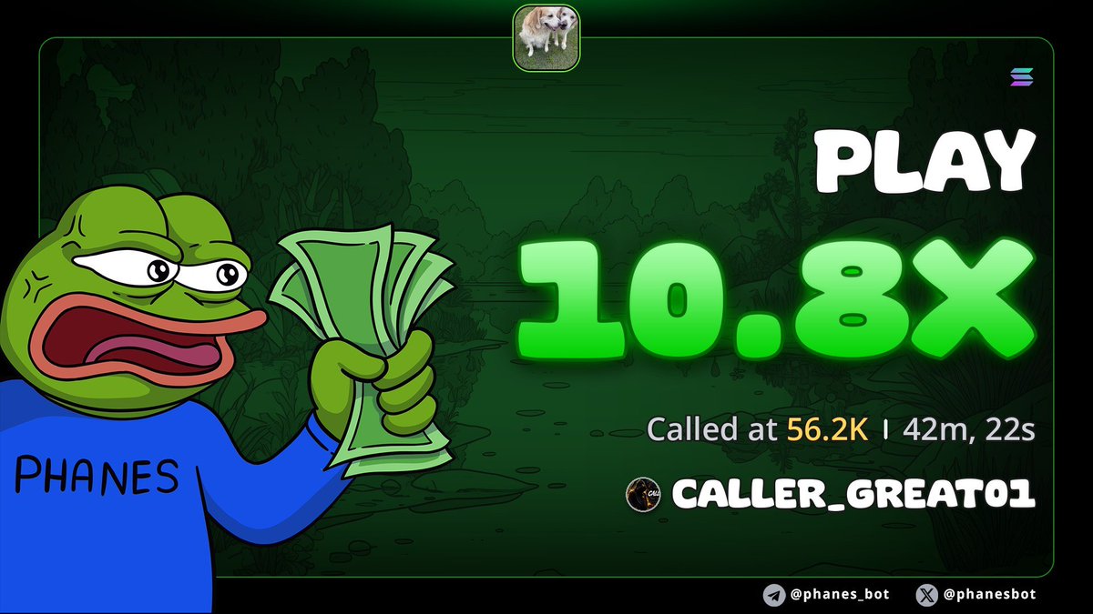 caller_great11's tweet photo. 10.8X form my call on $PLAY
CA 

12V1bCbgyt36opKRToPSaBkrXE9sSc96K9cNcAonpump https://t.co/Q6CHfXA9Fe
