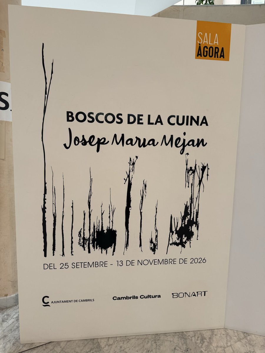 Gemma_massague's tweet photo. Sala Àgora podeu veure les obres de “Boscos de la cuina” de Josep M Mejan (Bcn) i que ens apropa als boscos fets amb elements culinaris com el vi, la curcuma o el suc d’espinacs
Proposta que forma part de la 7a Biennal d’art contemporàni Gastronòmic de #cambrils @CambrilsCultura https://t.co/nTbZRPHJT4