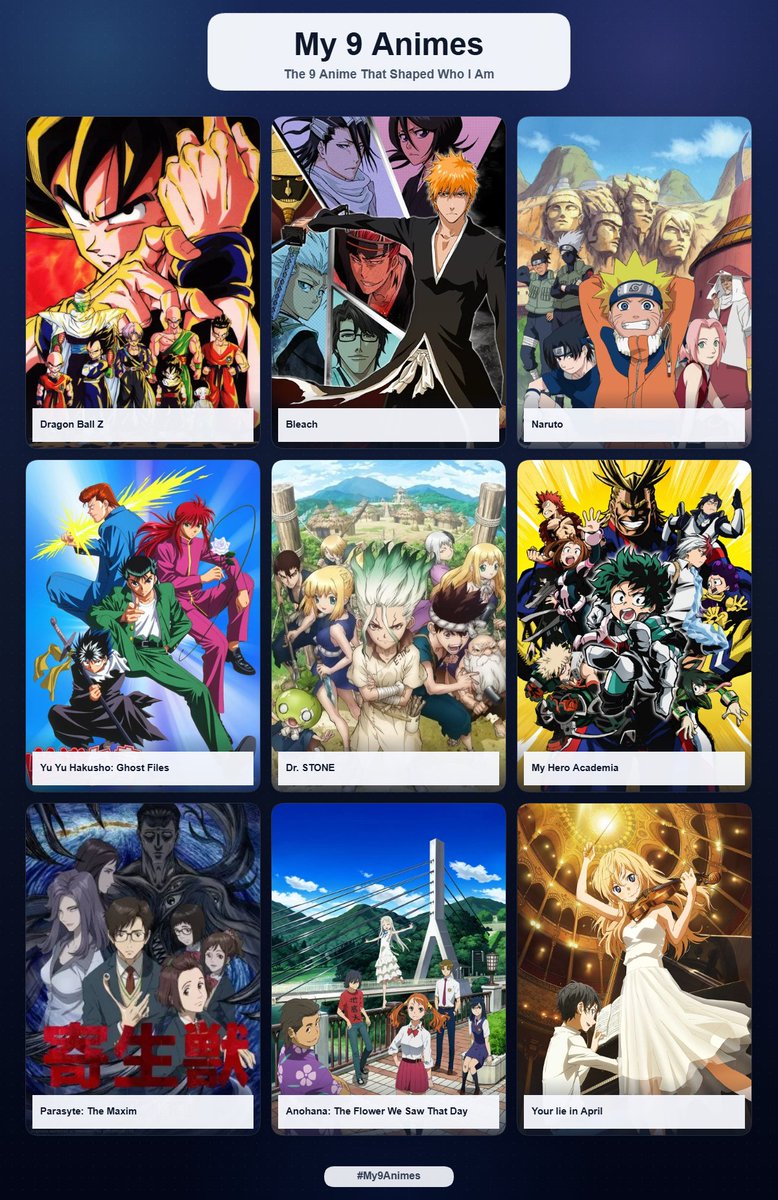 SLOplays's tweet photo. My 9 anime picks https://t.co/Po9vUZPnBY