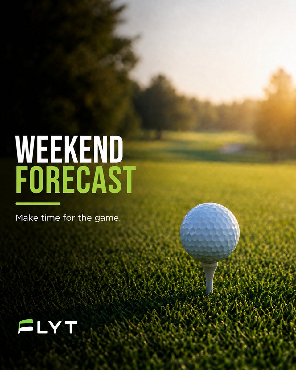 FlytGolf's tweet photo. Weekend forecast: early tee time, fresh-cut grass, and at least one shot that keeps you talking about it all day. ☀️⛳️ Whether you’re playing 18, hitting the range, or sneaking in short-game work, this is your reminder to make time for the game. https://t.co/5ivtNdJ8Ee