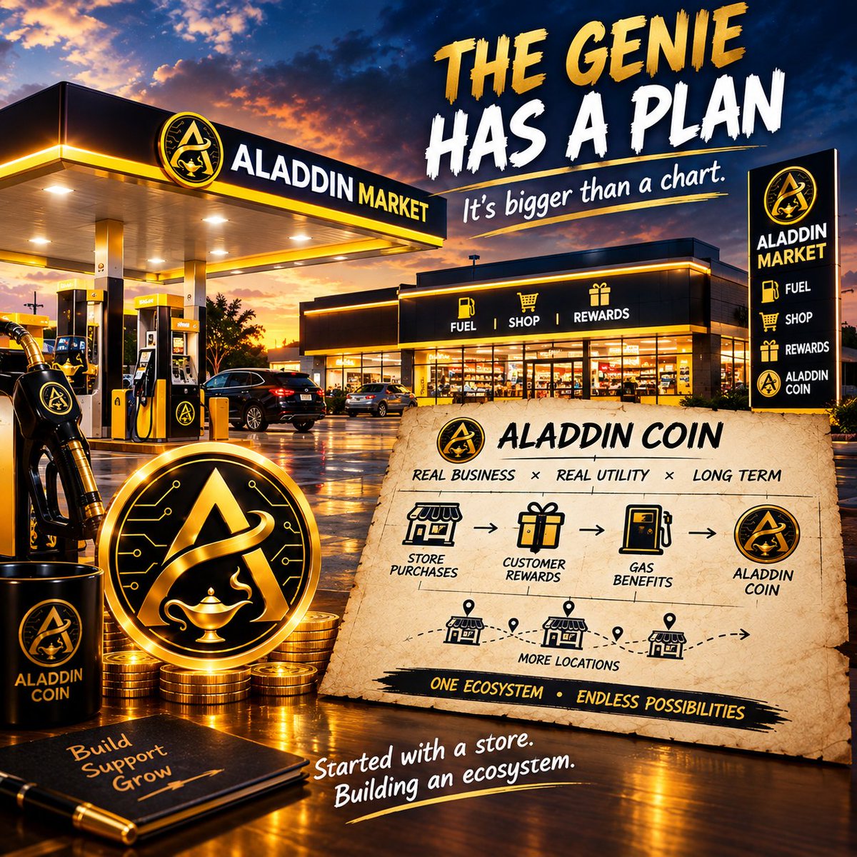 Martinez_sm20's tweet photo. $ALDN IS MORE THAN JUST A MEMECOIN.

The team is building toward a real world ecosystem connecting:

Store purchases
Customer rewards
Gas related benefits

Their vision is to connect these together as @ALADDINCOI expands to more locations.

Real business. Real utility. Long term vision.

Aladdin Coin is just getting started.

6tq3Uh5h8t3yWFZcCwJzCrNAXCYAduiSKeqrKEL9pump