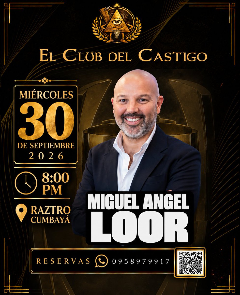 luisevivanco's tweet photo. ¿Pensaron que se salvó del Club del Castigo? 😏
@miguelloor se sentará conmigo para hablar de fútbol, y de todo un poco.
Miércoles 30 de septiembre
8:00 p. m.
Raztro – Cumbayá
Reserva tu lugar y acompáñanos.
#ElClubDelCastigo #MiguelÁngelLoor #LigaPro https://t.co/Ix0p3m3xRr