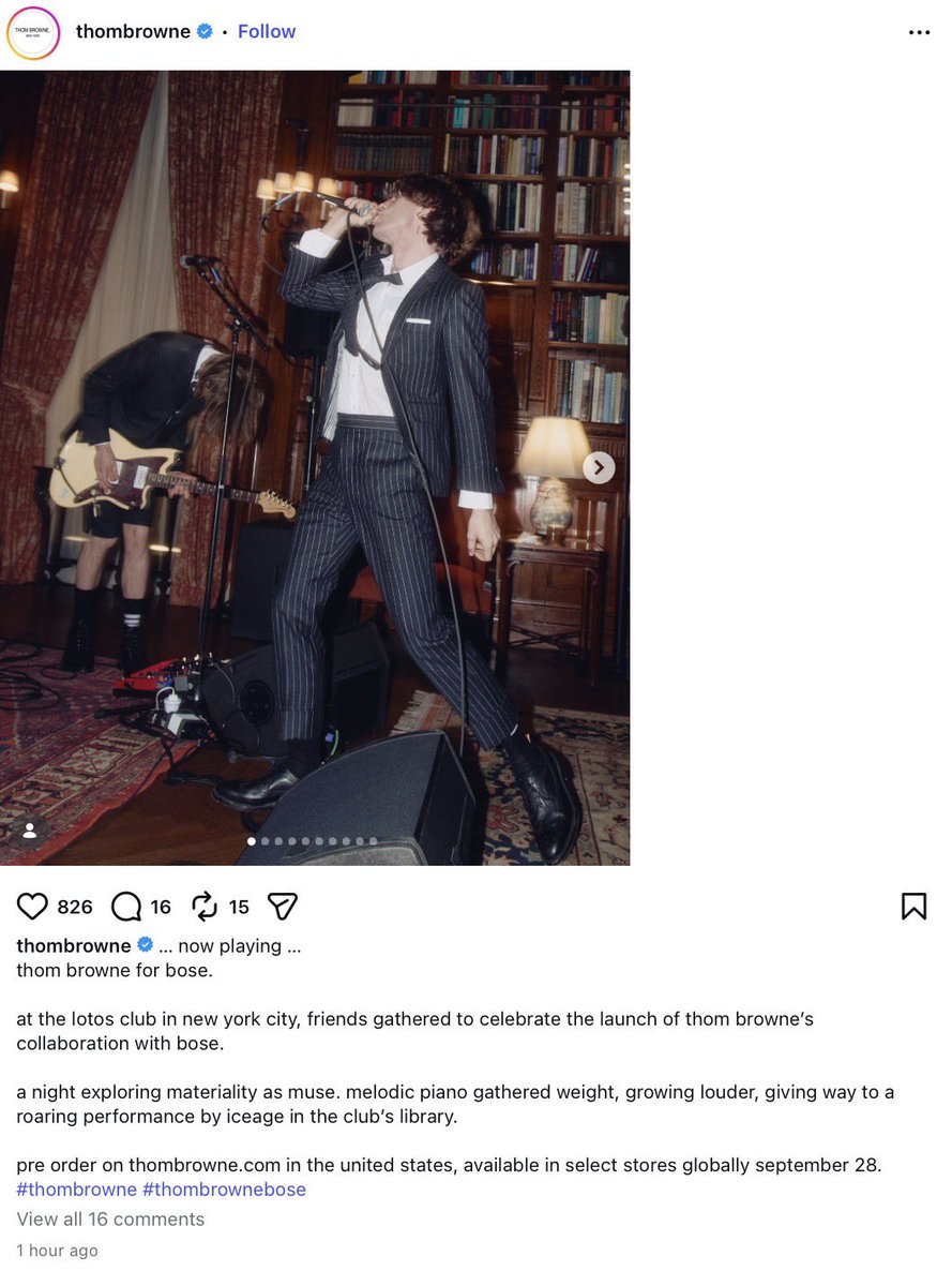 xAnonymous_Anon's tweet photo. @ThomBrowne you are pathetic for allowing this man and his equally problematic band even a sliver of a chance of opportunity to wear your clothes or perform at your show :) #CancelEliasRonnenfelt #ThomBrowneBose #ThomBrowne https://t.co/jd23elWH7k