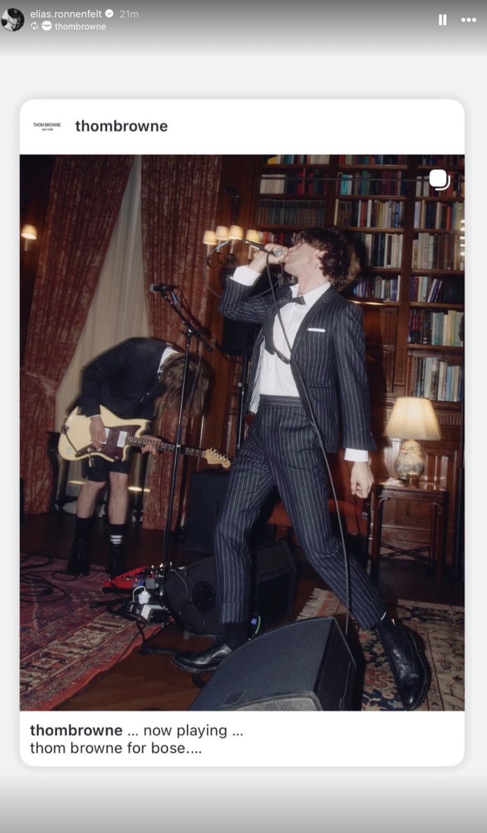 xAnonymous_Anon's tweet photo. @ThomBrowne you are pathetic for allowing this man and his equally problematic band even a sliver of a chance of opportunity to wear your clothes or perform at your show :) #CancelEliasRonnenfelt #ThomBrowneBose #ThomBrowne https://t.co/jd23elWH7k