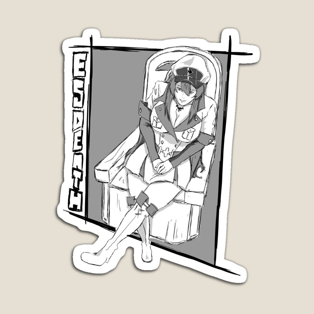 PanelArtistSora's tweet photo. The General of the Empire herself ❄️ Ice Queen Esdeath has officially arrived on the store! This throne piece came out way too cold on a black graphic tee and vinyl sticker. Link in bio to shop! 🛒  
#esdeath #akamegakill #esdeathart #animeclothing https://t.co/vzfwgiHcyz