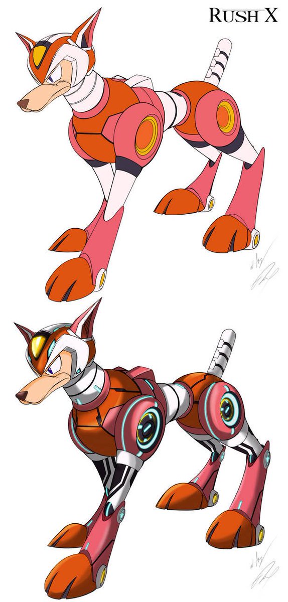 number1dumb1ss's tweet photo. Just a bit of a question:

How would y’all feel if Rush got a Mega Man X equivalent counterpart? Just like how Rock has X.

It’s weird. I kinda noticed that X is the one Mega Man without an animal or non human companion of some kind. https://t.co/LOV7Lpbohw