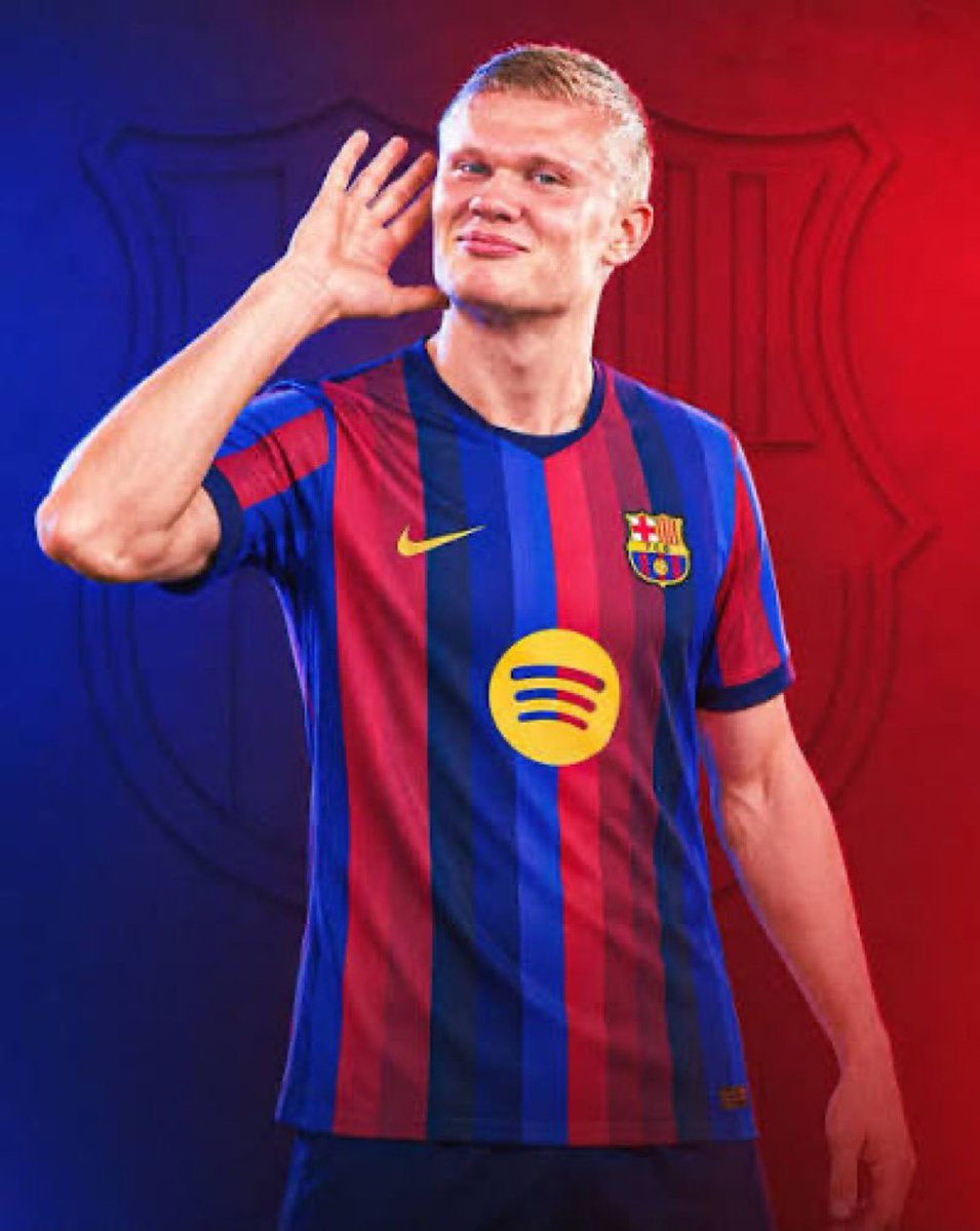 BarcaScope8r's tweet photo. 🚨🚨 BREAKING: Barça are reportedly ready to pay €45M for Erling Haaland if Manchester City are removed from the Premier League. 🔵🔴🤯

Haaland could leave City if they are expelled from the league. https://t.co/UBon6csEP4