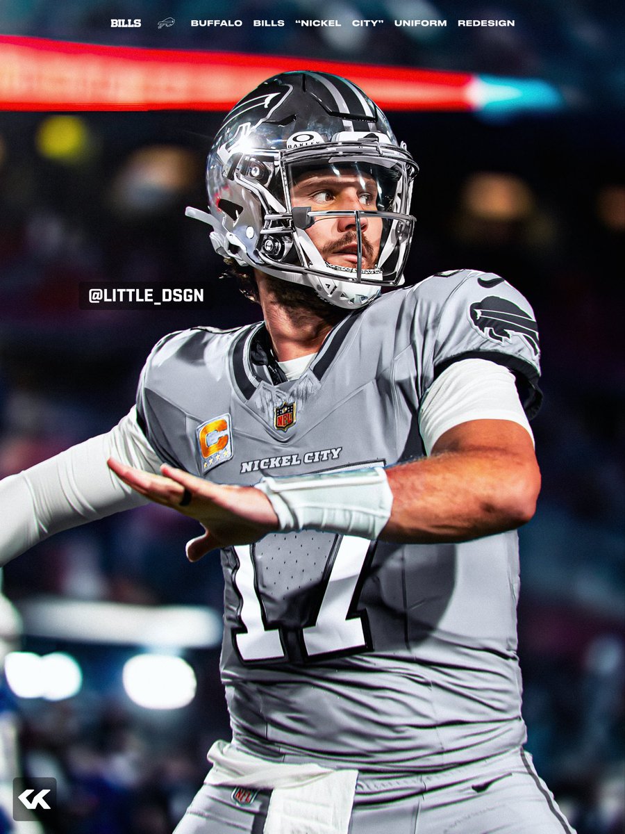 little_dsgn's tweet photo. . @BuffaloBills “Nickel City” uniform redesign.
.
.
#BillsMafia https://t.co/H5zW3lYFiT