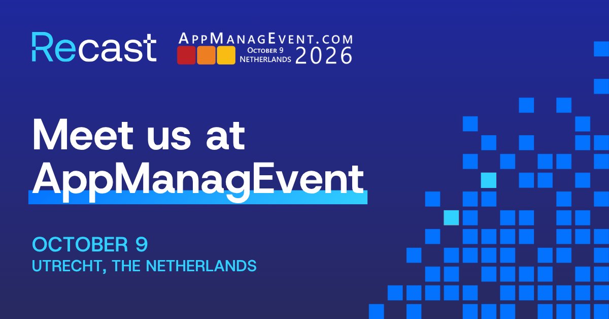 RecastSoftware's tweet photo. 📍 Heading to @AppManagEvent?

Stop by the Recast booth to see Application Workspace in action, test your skills in our memory game, and catch our AppSettings session.

🎟️ Get tickets: https://t.co/6H3AazBaHu

📅 Book a 1:1: https://t.co/0Bu8eARjCz https://t.co/A1iiqhu0Gn