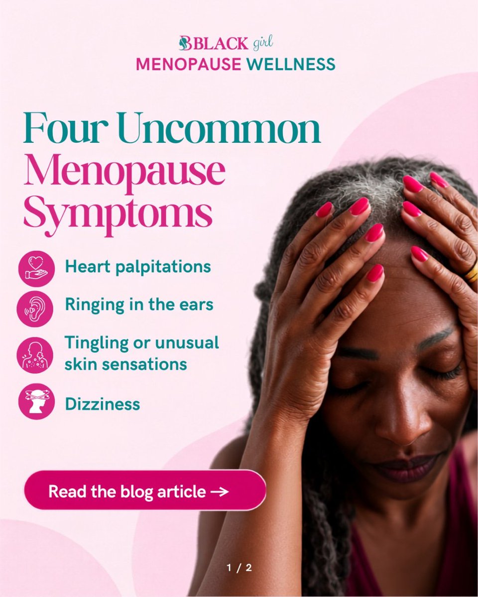CharmaineVShaw's tweet photo. Not every menopause symptom is talked about often. Heart palpitations, ringing in the ears, tingling sensations, and dizziness may occur during this life stage—but they can also have other causes.

Read Charmaine’s article for the full explanation: https://t.co/slIXitahvt https://t.co/HlaEwPOF56