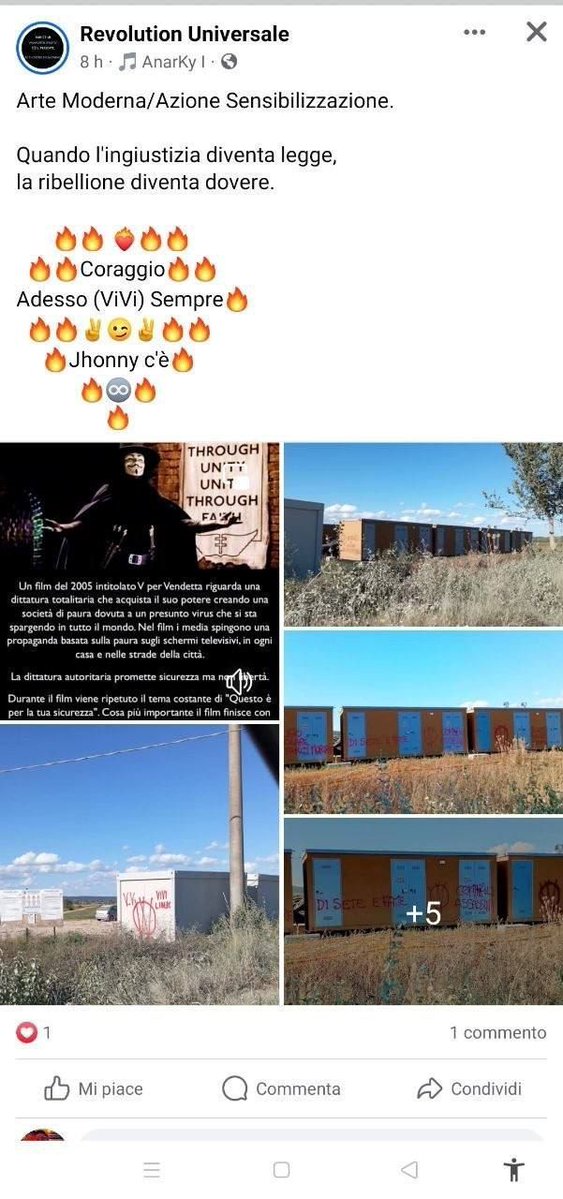 ADlindlon45's tweet photo. FOTO GALLERY DALLA PAGINA FACEBOOK DI UN UTENTE
 
‼️V_V AZIONE‼️
👉 LOCALITÀ SCONOSCIUTA

‼️V_V MURALES OVUNQUE 
PER OCCUPARE IL TERRITORIO CON LA VERITÀ‼️

VIENI A CONOSCERE I ViVi! 

ENTRA NEL CANALE "PARLA CON UN GUERRIERO V_V"
🇮🇹 🇫🇷 🇬🇧 🇪🇸 🇩🇪 🇷🇴
👉https://t.co/OYOPx2Bpw5 https://t.co/2SmeSmdaCt
