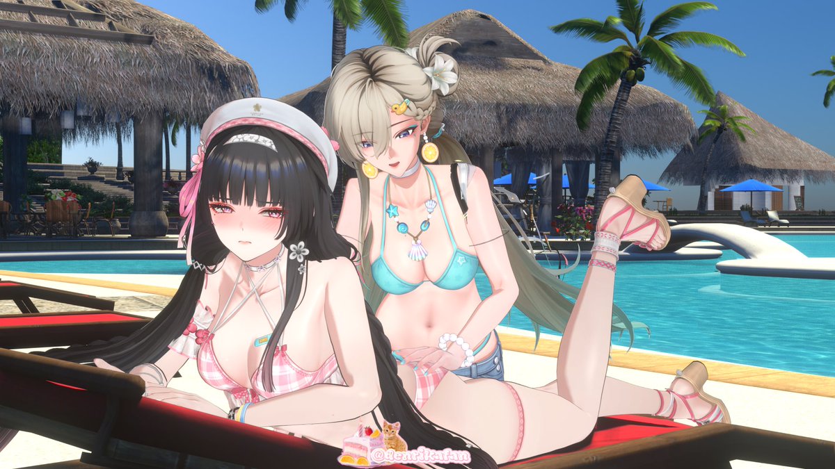 denrikafan's tweet photo. Lychi render - 🛼✂️ Chisa and Lynae pool date 💕 https://t.co/r1IJaEJAL2