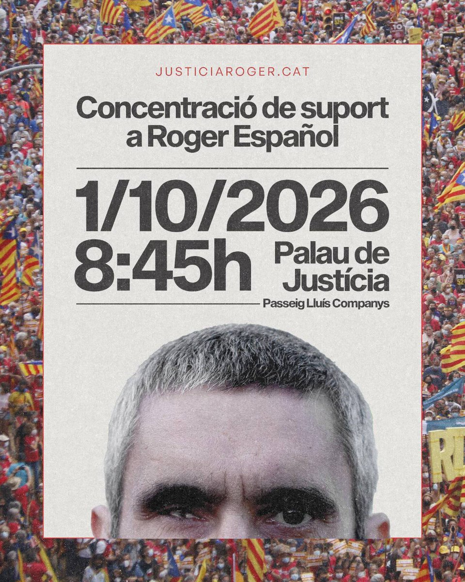 AlertaSolidaria's tweet photo. No manquis a la cita❗

PRIMER D'OCTUBRE 
Contra la violència policial
En suport al Roger 
Per la independència!

✊🏽⭐ Porta l'estelada https://t.co/Z0jiUyjpkl