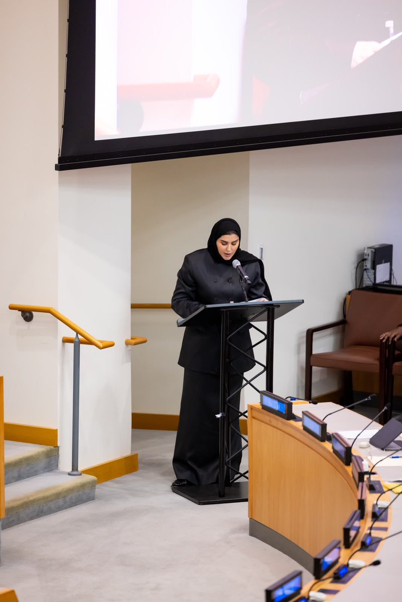 MofaQatar_EN's tweet photo. Qatar Urges Global Solidarity on Pandemic Preparedness at UN High-level Meeting

New York, September 25, 2026

The State of Qatar has called for greater international solidarity and equitable access to vaccines and treatments to strengthen preparedness for future pandemics and health emergencies.

HE Minister of State for International Cooperation Dr Maryam bint Ali Al Misnad made the remarks at a high-level United Nations meeting on pandemic prevention, preparedness and response, held on the sidelines of the 81st session of the UN General Assembly in New York. 
HE Al Misnad said health was fundamental to sustainable development and to the wellbeing and prosperity of communities. She said Qatar's National Vision 2030 places human development among its key pillars and has guided investment in healthcare infrastructure, services and innovation.

Qatar has developed an integrated healthcare system providing preventive and curative services, Her Excellency said, adding that the country was committed to a comprehensive, equitable and sustainable approach to pandemic and health-emergency preparedness.
She highlighted Qatar's National Health Strategy 2024-2030, which is based on the theme "Health for All" and focuses on population health, healthcare delivery and health-system efficiency.

The Covid-19 pandemic demonstrated the need for resilient and inclusive health systems capable of responding to major emergencies, Al Misnad said. She described the pandemic as a test of Qatar's preparedness and ability to adapt to an unprecedented health crisis.

Al Misnad added that Qatar's significant investment in healthcare enabled the country to deliver a comprehensive response to the pandemic, helping contain its impact and record one of the lowest Covid-19 mortality rates.

Her Excellency also highlighted Qatar's international humanitarian assistance, including medical and relief support during health emergencies, and praised the World Health Organization for its role in addressing current and future health challenges.

Al Misnad said future pandemics could only be addressed effectively through genuine international cooperation and equitable, sustainable access to preventive medical measures, including vaccines and treatments.

She reaffirmed Qatar's commitment to supporting international efforts to strengthen global public health and respond to shared health threats.

#MOFAQatar 
#UNGA81