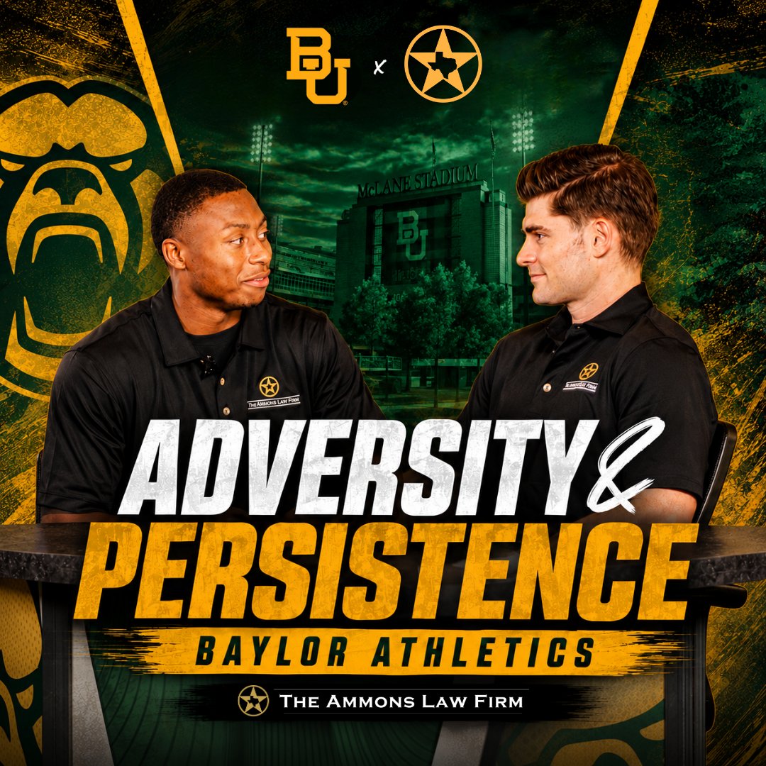 AmmonsLaw's tweet photo. Not every play goes as planned. Baylor QB DJ Lagway shares what football has taught him about adversity and persistence. That commitment matters to us at The Ammons Law Firm.

@BaylorAthletics 

Watch: https://t.co/3TAgpaP8SW

#Baylor #injurylawyers https://t.co/oYq0C5j0Xq
