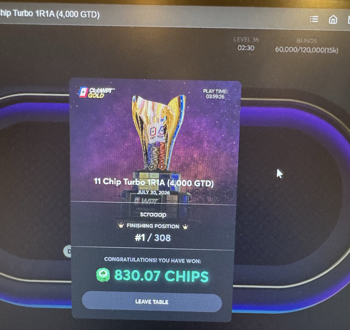 scraaappoker's tweet photo. @ClubWPTGold can we get a rename of the 11 Chip Turbo 1R1A? https://t.co/HIuMigKnfL