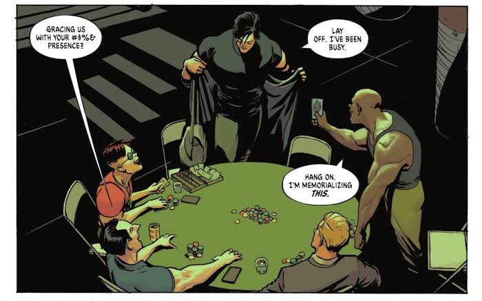 BatmanHypeGuy's tweet photo. Scott Snyder has said on the Casually Comics interview that he wants to show a lot more on Bruce’s friends group in the Absolute Batman Animated Series

He specifically mentioned
•Ozzie’s criminal empire
•Harvey’s connection to the DA https://t.co/sV0XGhogzo