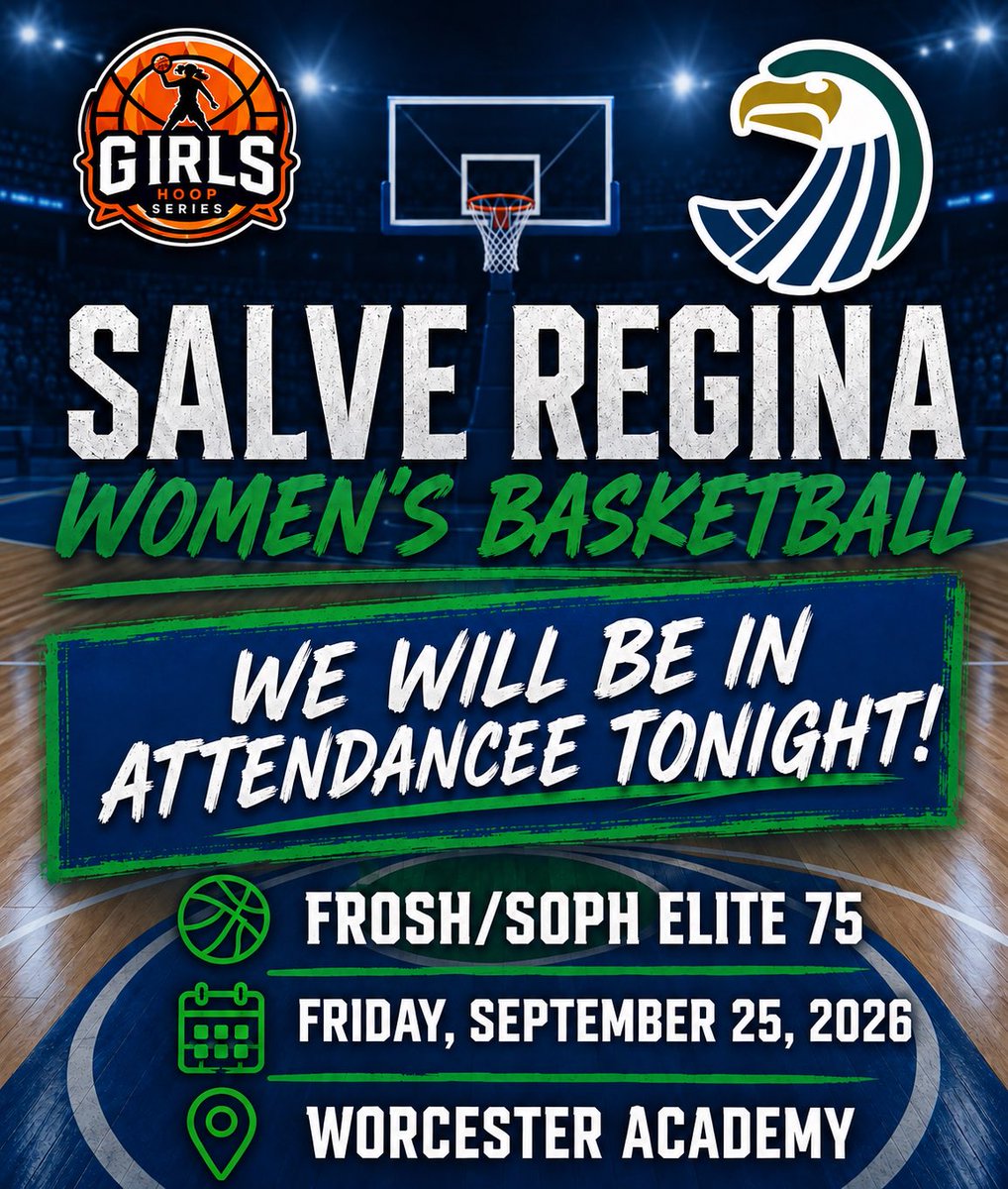 CoachDeSalvo's tweet photo. Thank you for this event @GirlsHoopSeries
We are excited to see some future @salvewbb @SalveAthletics @SalveRegina #FutureSeahawks tonight! https://t.co/yK9Bxsv6zD