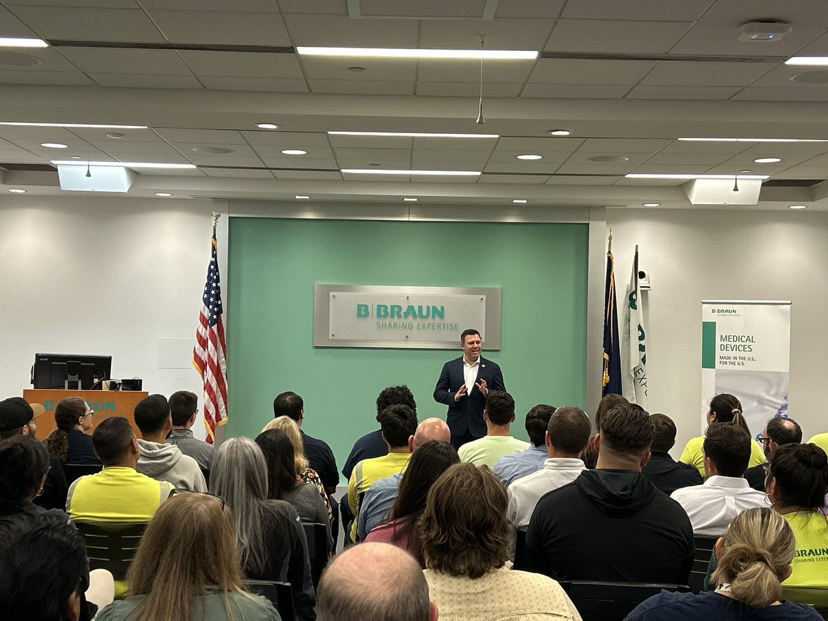 RepMackenzie's tweet photo. Shout out to the employees of @BBraunUSA who took a break this week to ask questions and hear an update about my work in Washington. By delivering tax relief, supporting Made in America, and investing in working families, I’ll keep fighting to make sure that local workers can thrive here in the Lehigh Valley and the Poconos.