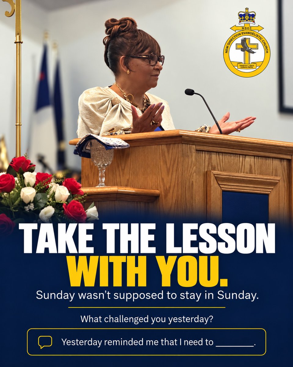 NDEC_9101's tweet photo. What did God say to YOU yesterday?
Not what sounded good. Not what made everybody shout. What actually challenged you?
Carry that into this week.
๐ฌ Finish this sentence: โYesterday reminded me that I need to ______.โ#MondayReflection #NewDirection #FaithInAction #DeepRoots #NDEC https://t.co/Qs4ywYPEmE