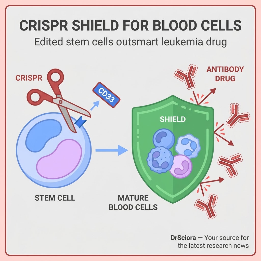 DrSciora's tweet photo. CRISPR just gave leukemia patients a shield 🛡️ In a first-in-human trial, doctors edited donor stem cells to remove CD33 — so the targeted cancer drug attacks the tumor without destroying healthy blood. All 30 patients engrafted by day 28.

#CRISPR #CancerResearch #GeneEditing https://t.co/GcHEOzhyJl