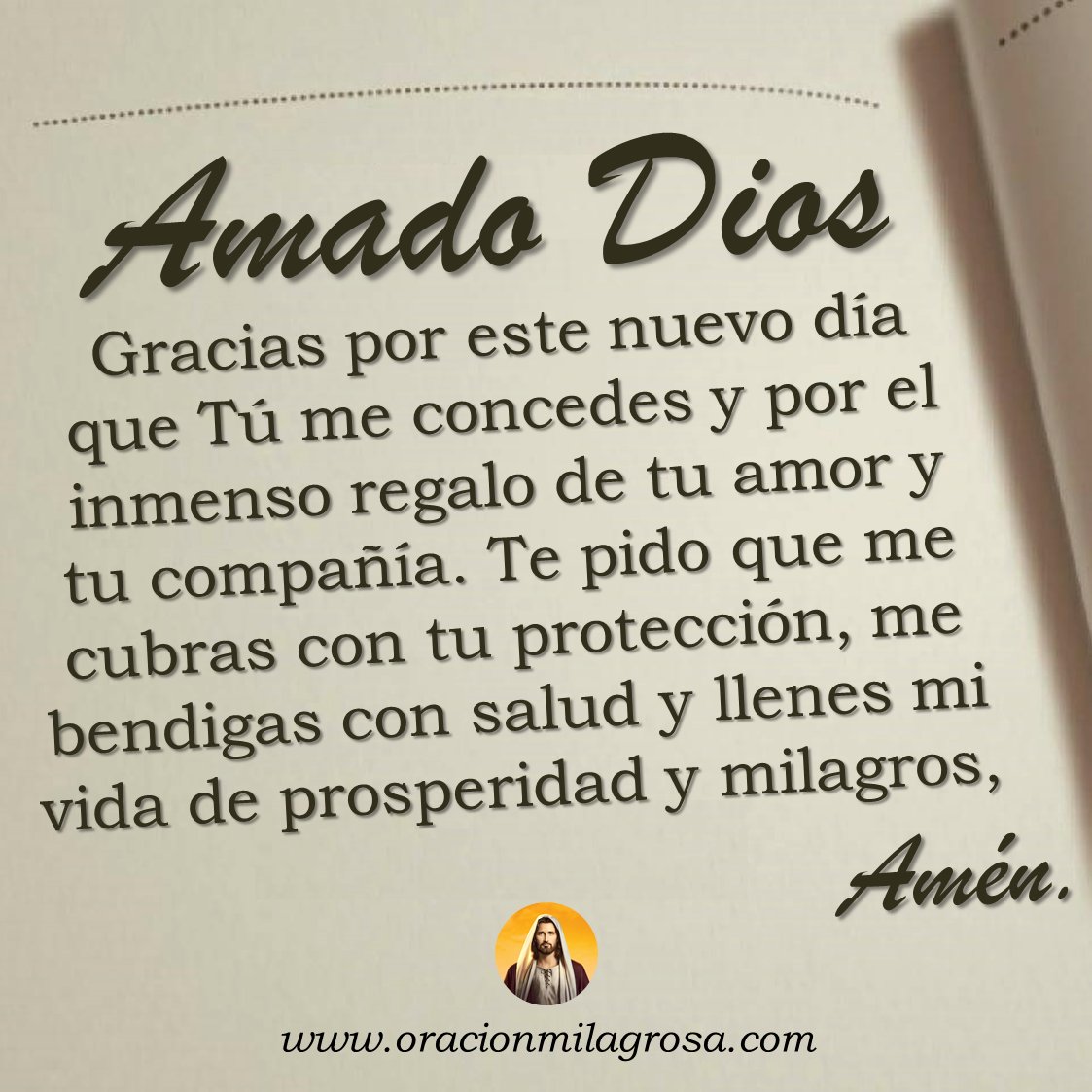 oracion_milagro's tweet photo. ORACIÓN PARA EMPEZAR EL DÍA CON PROTECCIÓN, SALUD Y PROSPERIDAD: Haz esta oración para pedirle a DIOS que cuide de ti y de tu familia durante este nuevo día y que les ayude a vivir un día de bendiciones, bienestar y abundancia.

Haz esta oración en: https://t.co/hlO7SdU7Eu ✨