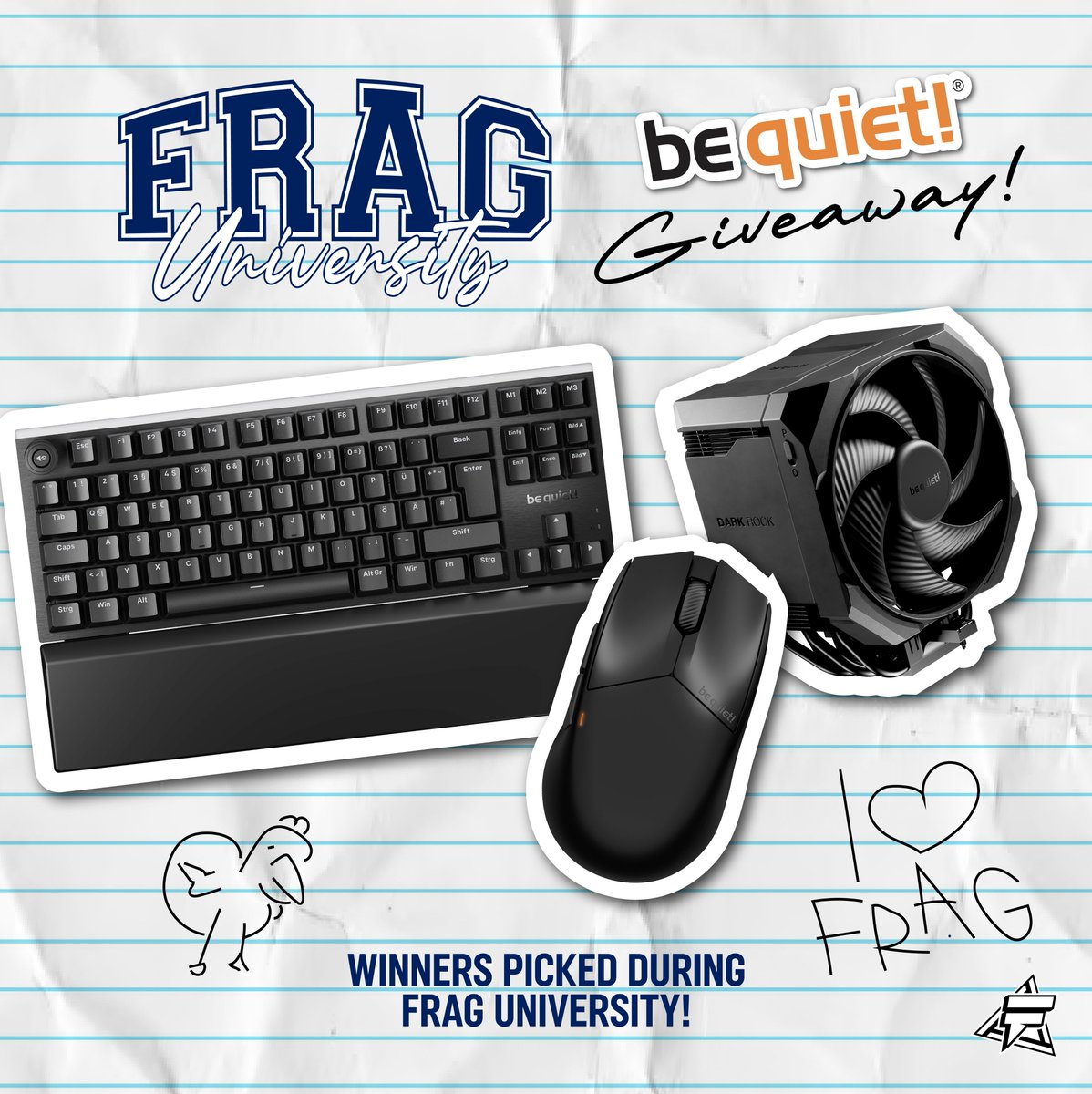 fragadelphia's tweet photo. Our amazing friends at @bequietofficial want to give away even more of their great products to our community! 🧡

This time around we've got a peripheral and CPU fan combo going out to one lucky winner here on X!

To enter simply:
📲 follow both @fragadelphia & @bequietofficial
🔁 retweet this post

Winner will be selected on day 1 of FRAG University! 🎓