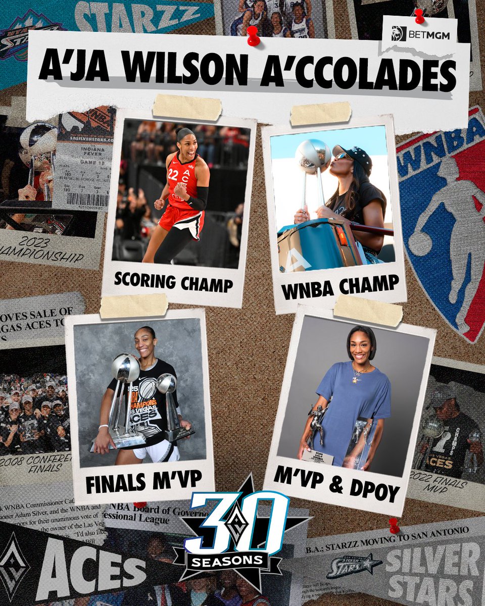 LVAces's tweet photo. The A'ccolades keep on coming 🤩

We're finishing the regular season with a flashback to some of our favorite A'ja milestones 🧵⬇️

Moments That Made Us presented by @betmgm https://t.co/Wj8okgFuW9