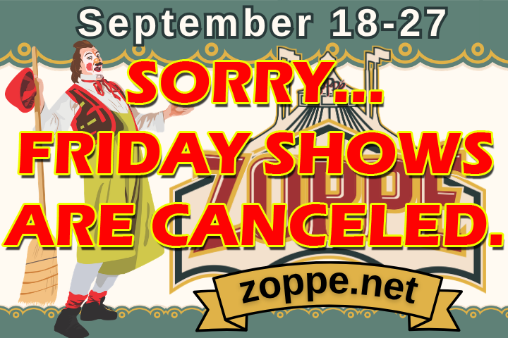 SCFair's tweet photo. We regret to inform you that Friday performances have been canceled. https://t.co/TU9h41yZDw