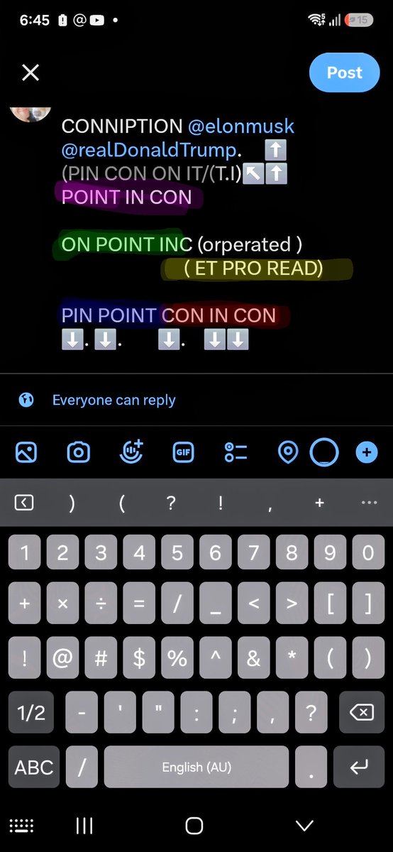 ivan87QM's tweet photo. CONNIPTION @elonmusk @realDonaldTrump.     ⬆️
(PIN CON ON IT/(T.I)↖️⬆️
POINT IN CON

ON POINT INC( operated)
                              (ET PRO READ)
 (ARE PROD ET)

PIN POINT CON IN CON 
⬇️. ⬇️.        ⬇️.    ⬇️⬇️

CC PIP +PC PIC 

EXPLAIN IT IF YOU DON'T WANT TO and I believe you were also essentially used and still are being used and haven't a choice until the inevitable comes to furition...

This is the shit I inadvertently got involved in when I discovered that stock on LONDON REAL WITH BRIAN ROSE AND DAVID ICKE... I've explained many times of the timeline that ensued after that up to this present moment...

My awakening somehow led me to this STOCK which is doing pretty much nothing presently but so why then put a platinum Phillip A Barry credit card in an obvious entrapment scheme or by that predictive text on TWITTER before was almsot telling me ELON MUSK provided that card for me to actually use and than what? Say I and continued using it i essentially would've been open to balckmail,extortion,corruption,fraud,insider trading and accused of secret communication due to the timing of my awakening in 2020.