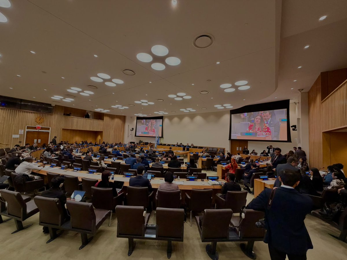 MoFAmv's tweet photo. At the G77 &amp; China Ministerial Meeting during #UNGA81HLW, Minister @IruthishamAdam called for unity among developing countries, climate finance for SIDS, and safeguarding UN development mandates. 

#MDVatUNGA81 https://t.co/B9nQzBb93E