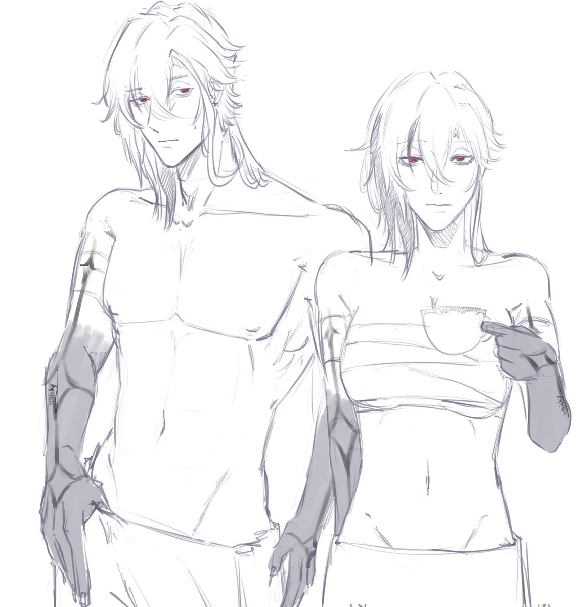 Whisk1xap's tweet photo. I really want to lick their bellies so bad💦 #arlebina #arlecchino #columbina https://t.co/qUfoNItOby
