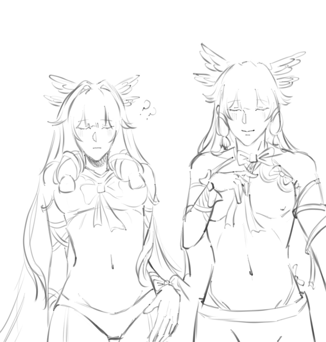 Whisk1xap's tweet photo. I really want to lick their bellies so bad💦 #arlebina #arlecchino #columbina https://t.co/qUfoNItOby