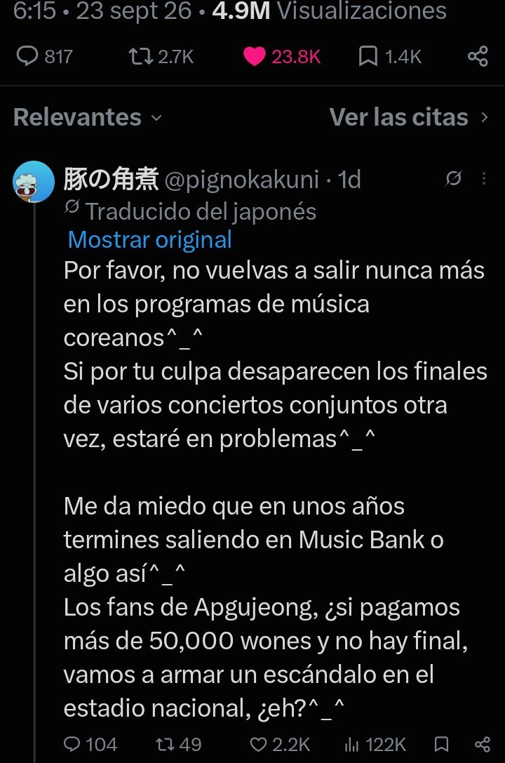 Cirice_R's tweet photo. @kumagawa95 Si, claro. Kpopers de mierda. https://t.co/RMcf47B7Op