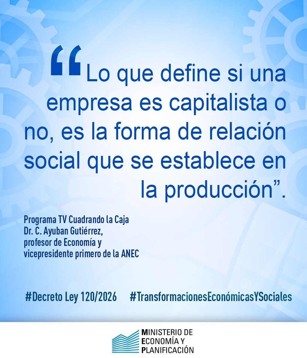 MEP_CUBA's tweet photo. Las nuevas transformaciones económicas siempre tendrán, en #Cuba, un carácter Social. https://t.co/4qxzSLmqgs
