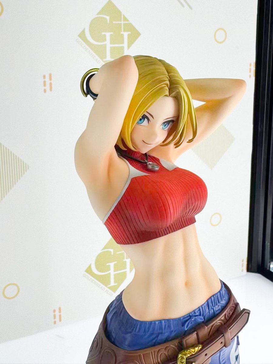 GOLDENHEAD_JP's tweet photo. 【メガホビEXPO2026展示情報２】 
✨絶賛予約受付中！！✨

『THE KING OF FIGHTERS XV』より
「ブルー・マリー」のデコマスを初展示中です🔥

大人気イラストレーター
hncl先生（@click_burgundy）が描く、
エージェントである彼女の鍛え抜かれた肉体美、特に腹筋を
ぜひ会場にて実物をご確認ください❗️🥊

#KOFXV　#KOF15
#ブルー・マリー
#メガホビEXPO2026