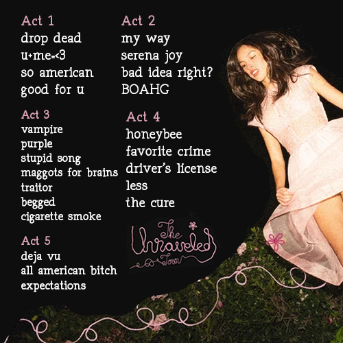Thijmusic's tweet photo. Full Setlist for Olivia Rodrigo - The Unraveled Tour, do you think we'll have a different setlist tommorow? https://t.co/AuM0VaOM1j