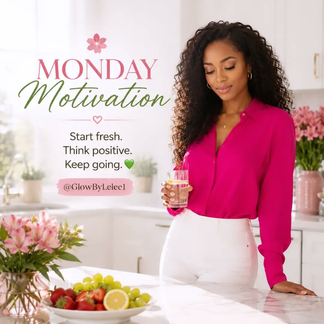 isabellabakerkh's tweet photo. New week, new energy! Start fresh, think positively, and keep going. Follow @GlowByLelee1 for more wellness and healthy lifestyle inspiration. https://t.co/B5j7vM6QYx