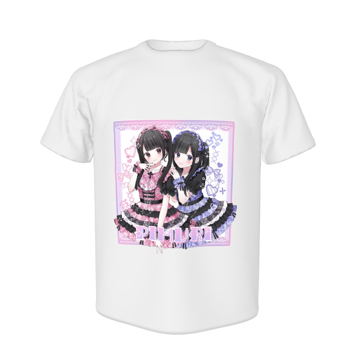 pimuri_biz's tweet photo. 🎁クラウドファンディング返礼品ご紹介🎁

CDリリースを記念して制作する
PIMURI オリジナルTシャツのデザインを公開🩷💜

今回のイラストを手掛けていただいたのは、
🎨 イラストレーター 知花そら様（@spring_666_）

PIMURIの2人を、ピンク×パープルを基調にとっても可愛く描いていただきました✨
衣装やそれぞれのイメージカラーまで、PIMURIらしさが詰まった特別なイラストです。

こちらのTシャツは、クラウドファンディング対象コースの返礼品としてお届けします👕✨

CDリリースとともに、完成を楽しみにお待ちください🩷💜

Illustration：知花そら（@spring_666_）

#PIMURI #知花そら #クラウドファンディング #CDリリース #オリジナルTシャツ