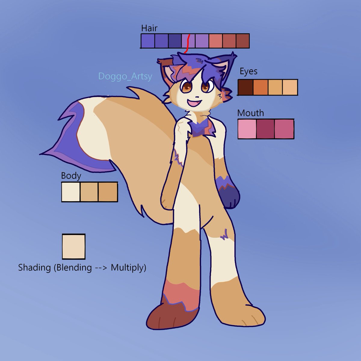 Doggo_Artsy2's tweet photo. @Deamariell1 Okayyy! Great! Here is the ref sheet. Quick note: the ref sheet is bit old dated with the design. I would love to send you more refs for the design. This is for the colors https://t.co/D1oiFqoqOp
