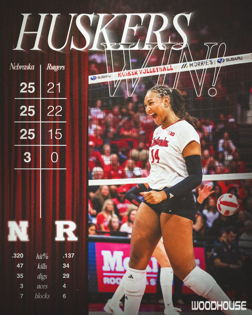 HuskerVB's tweet photo. First B1G sweep in the books! 🧹 https://t.co/04q5a6cnth