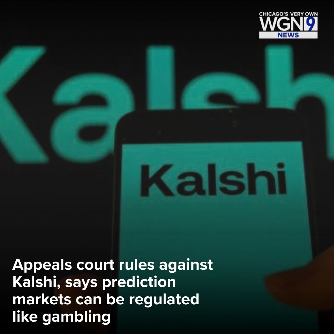 WGNNews's tweet photo. The 6th U.S. Circuit Court of Appeals ruled against the prediction market Kalshi Friday, determining states can regulate prediction market platforms like gambling in the latest blow to the industry.

Read more: https://t.co/IIrEfNZXtR https://t.co/fwDS97oDoI