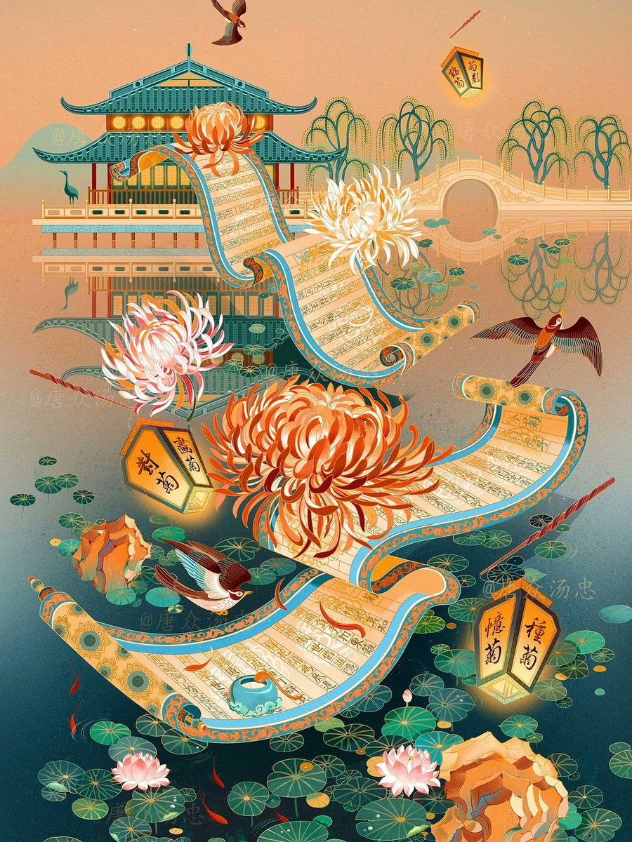 rybnep's tweet photo. [卣彼芬褂图]元素融入灵感插画，传递独特中式美学！ https://t.co/F79JBPiIyJ