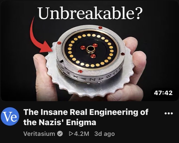 DrFernando_jRM's tweet photo. Has @veritasium started copying their YouTube titles from @RealEngYT ?
Were they really unaware that @TheBrianMcManus has been releasing videos titled “the insane engineering of…” for years?
Whether it was imitation or algorithmic suggestion, it looks bad to me as a viewer. https://t.co/B5o2A3TV19